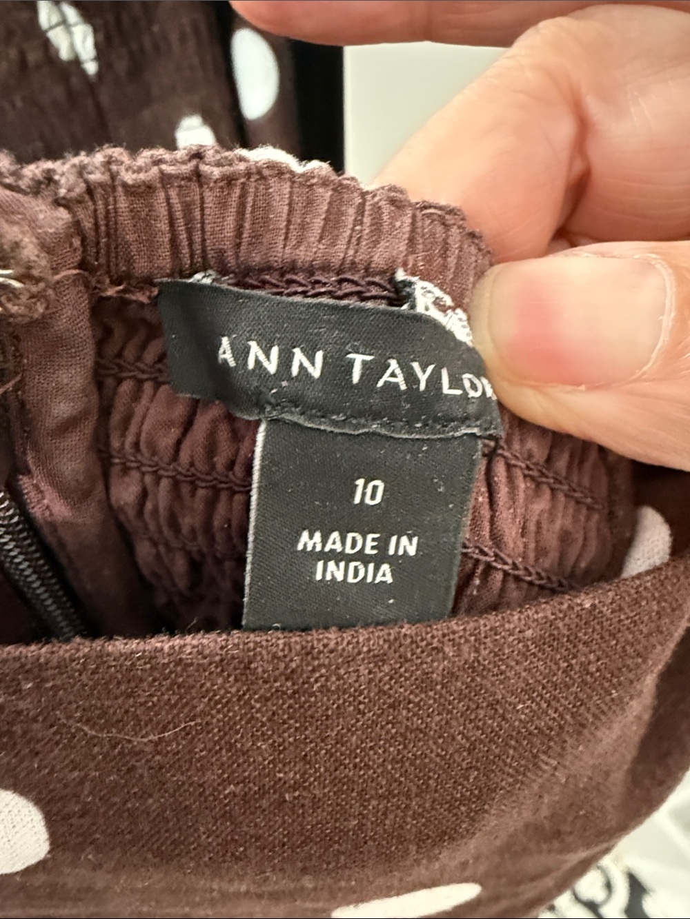 Ann Taylor Brown Polka Dot Slip Dress - Picture 3 of 3